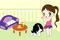 Bir-puppy-və-balaca-qız-ilə-oyun-boyama